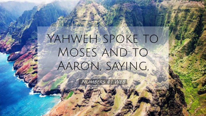 Picture 07 - Numbers 4:1 WEB Desktop Wallpaper - Yahweh spoke to Moses and to Aaron, - Desktop Bible Verse Wallpaper