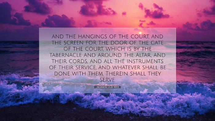 Picture 07 - Numbers 4:26 WEB Desktop Wallpaper - and the hangings of the court, and the screen for - Desktop Bible Verse Wallpaper