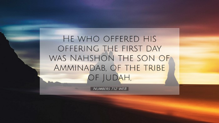 Picture 07 - Numbers 7:12 WEB Desktop Wallpaper - He who offered his offering the first day was - Desktop Bible Verse Wallpaper