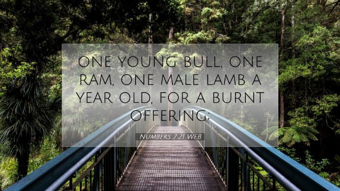 Picture 07 - Numbers 7:21 WEB Desktop Wallpaper - one young bull, one ram, one male lamb a year - Desktop Bible Verse Wallpaper