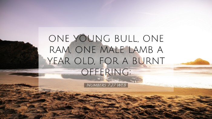 Picture 07 - Numbers 7:27 WEB Desktop Wallpaper - one young bull, one ram, one male lamb a year - Desktop Bible Verse Wallpaper