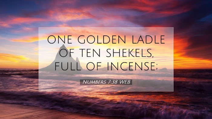 Picture 07 - Numbers 7:38 WEB Desktop Wallpaper - one golden ladle of ten shekels, full of - Desktop Bible Verse Wallpaper