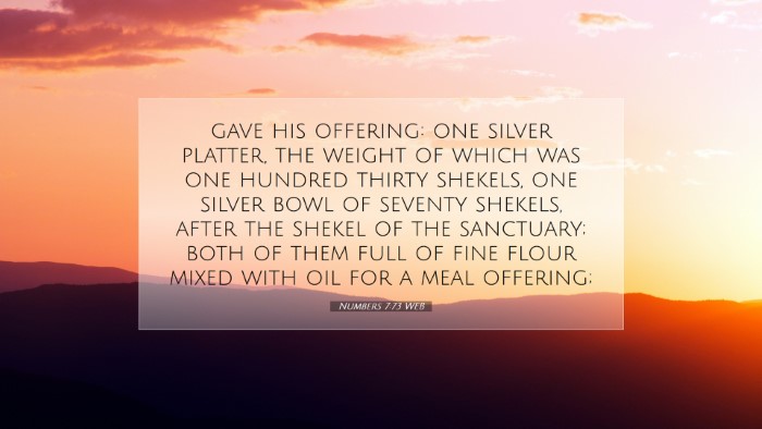 Picture 07 - Numbers 7:73 WEB Desktop Wallpaper - gave his offering: one silver platter, the weight - Desktop Bible Verse Wallpaper