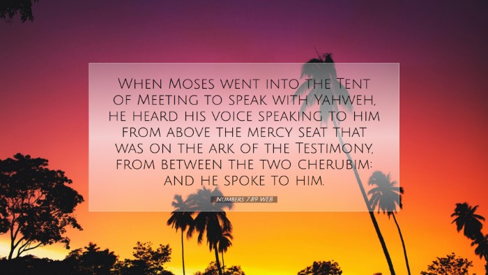 Picture 07 - Numbers 7:89 WEB Desktop Wallpaper - When Moses went into the Tent of Meeting to speak - Desktop Bible Verse Wallpaper