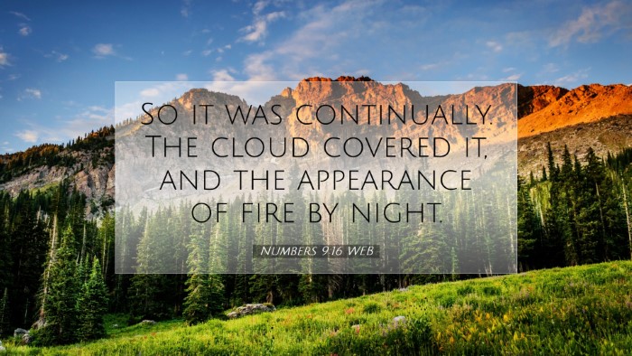 Picture 07 - Numbers 9:16 WEB Desktop Wallpaper - So it was continually. The cloud covered it, and - Desktop Bible Verse Wallpaper