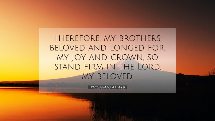Picture 07 - Philippians 4:1 WEB Desktop Wallpaper - Therefore, my brothers, beloved and longed for, - Desktop Bible Verse Wallpaper