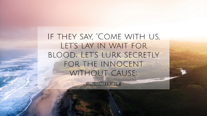 Picture 07 - Proverbs 1:11 WEB Desktop Wallpaper - If they say, 