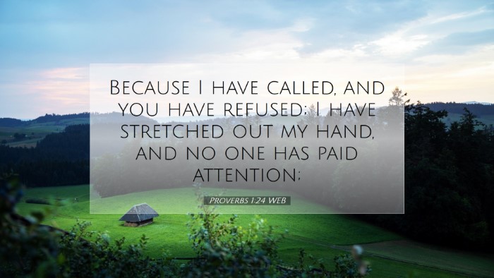 Picture 07 - Proverbs 1:24 WEB Desktop Wallpaper - Because I have called, and you have refused; I - Desktop Bible Verse Wallpaper