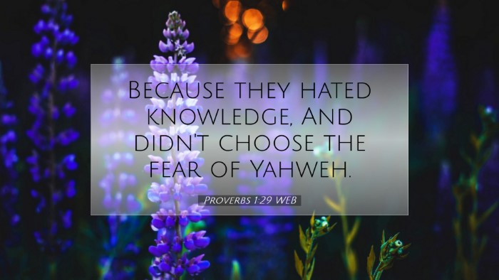 Picture 07 - Proverbs 1:29 WEB Desktop Wallpaper - Because they hated knowledge, And didn't choose - Desktop Bible Verse Wallpaper