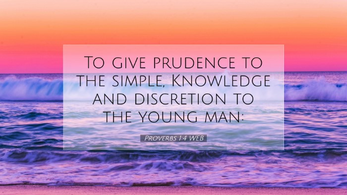 Picture 07 - Proverbs 1:4 WEB Desktop Wallpaper - To give prudence to the simple, Knowledge and - Desktop Bible Verse Wallpaper