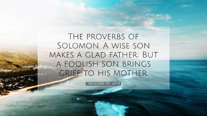 Picture 07 - Proverbs 10:1 WEB Desktop Wallpaper - The proverbs of Solomon. A wise son makes a glad - Desktop Bible Verse Wallpaper