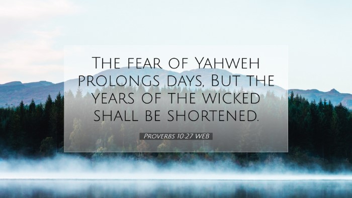 Picture 07 - Proverbs 10:27 WEB Desktop Wallpaper - The fear of Yahweh prolongs days, But the years - Desktop Bible Verse Wallpaper