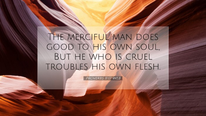 Picture 07 - Proverbs 11:17 WEB Desktop Wallpaper - The merciful man does good to his own soul, But - Desktop Bible Verse Wallpaper
