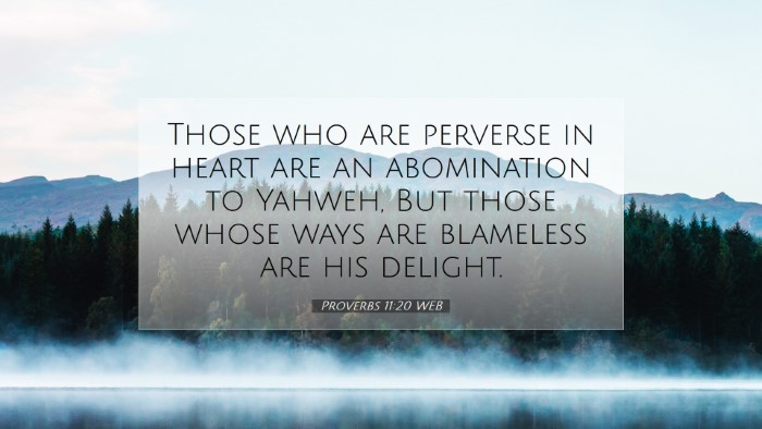 Picture 07 - Proverbs 11:20 WEB Desktop Wallpaper - Those who are perverse in heart are an - Desktop Bible Verse Wallpaper
