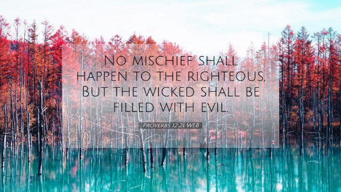 Picture 07 - Proverbs 12:21 WEB Desktop Wallpaper - No mischief shall happen to the righteous, But - Desktop Bible Verse Wallpaper