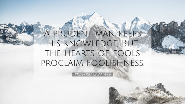 Picture 07 - Proverbs 12:23 WEB Desktop Wallpaper - A prudent man keeps his knowledge, But the hearts - Desktop Bible Verse Wallpaper