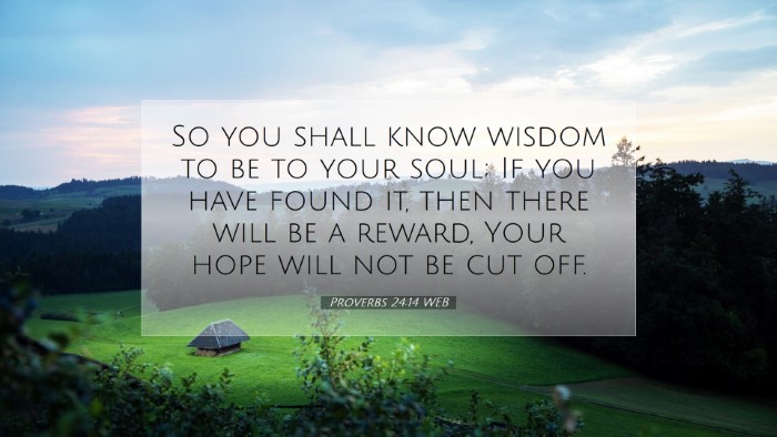 Picture 07 - Proverbs 24:14 WEB Desktop Wallpaper - So you shall know wisdom to be to your soul; If - Desktop Bible Verse Wallpaper