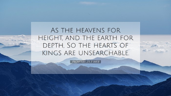 Picture 07 - Proverbs 25:3 WEB Desktop Wallpaper - As the heavens for height, and the earth for - Desktop Bible Verse Wallpaper