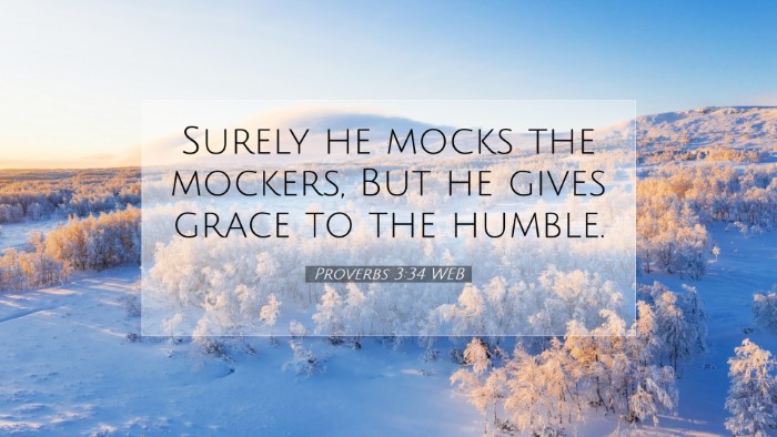Picture 07 - Proverbs 3:34 WEB Desktop Wallpaper - Surely he mocks the mockers, But he gives grace - Desktop Bible Verse Wallpaper