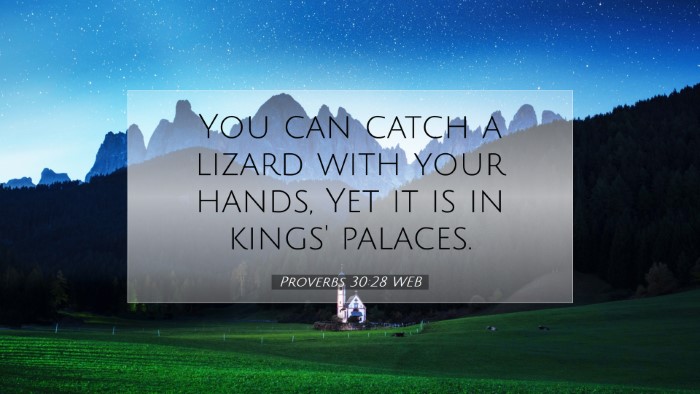 Picture 07 - Proverbs 30:28 WEB Desktop Wallpaper - You can catch a lizard with your hands, Yet it is - Desktop Bible Verse Wallpaper