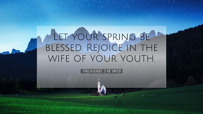 Picture 07 - Proverbs 5:18 WEB Desktop Wallpaper - Let your spring be blessed. Rejoice in the wife - Desktop Bible Verse Wallpaper