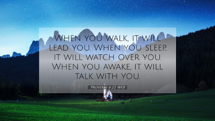 Picture 07 - Proverbs 6:22 WEB Desktop Wallpaper - When you walk, it will lead you. When you sleep, - Desktop Bible Verse Wallpaper