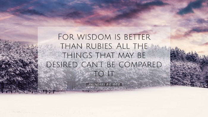 Picture 07 - Proverbs 8:11 WEB Desktop Wallpaper - For wisdom is better than rubies. All the things - Desktop Bible Verse Wallpaper