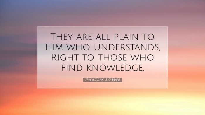 Picture 07 - Proverbs 8:9 WEB Desktop Wallpaper - They are all plain to him who understands, Right - Desktop Bible Verse Wallpaper