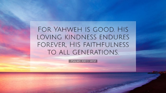 Picture 07 - Psalms 100:5 WEB Desktop Wallpaper - For Yahweh is good. His loving kindness endures - Desktop Bible Verse Wallpaper