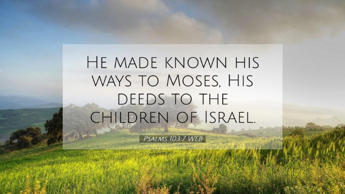 Picture 07 - Psalms 103:7 WEB Desktop Wallpaper - He made known his ways to Moses, His deeds to the - Desktop Bible Verse Wallpaper