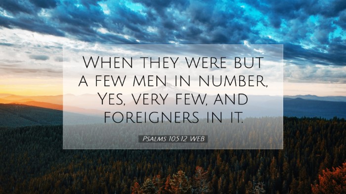 Picture 07 - Psalms 105:12 WEB Desktop Wallpaper - When they were but a few men in number, Yes, very - Desktop Bible Verse Wallpaper
