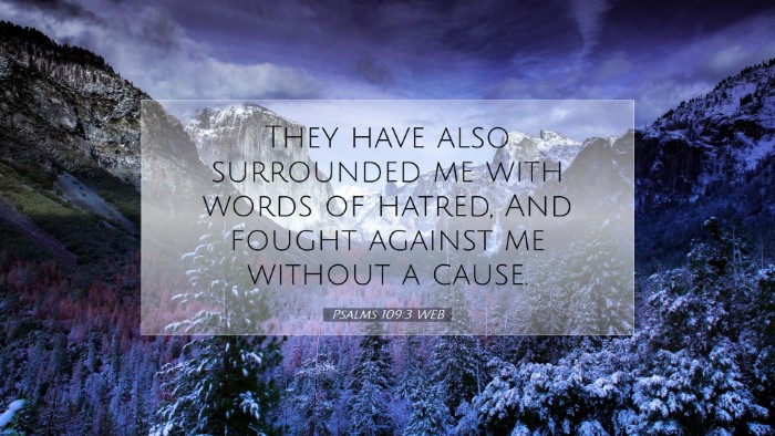 Picture 07 - Psalms 109:3 WEB Desktop Wallpaper - They have also surrounded me with words of - Desktop Bible Verse Wallpaper