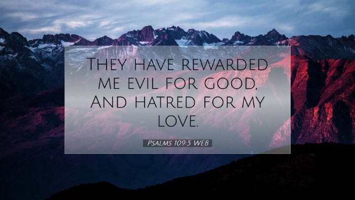 Picture 07 - Psalms 109:5 WEB Desktop Wallpaper - They have rewarded me evil for good, And hatred - Desktop Bible Verse Wallpaper