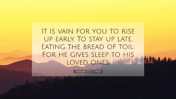 Picture 07 - Psalms 127:2 WEB Desktop Wallpaper - It is vain for you to rise up early, To stay up - Desktop Bible Verse Wallpaper