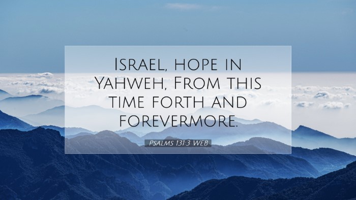Picture 07 - Psalms 131:3 WEB Desktop Wallpaper - Israel, hope in Yahweh, From this time forth and - Desktop Bible Verse Wallpaper