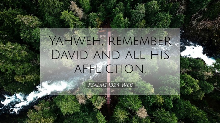 Picture 07 - Psalms 132:1 WEB Desktop Wallpaper - Yahweh, remember David and all his - Desktop Bible Verse Wallpaper