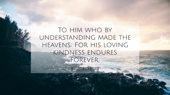 Picture 07 - Psalms 136:5 WEB Desktop Wallpaper - To him who by understanding made the heavens; For - Desktop Bible Verse Wallpaper