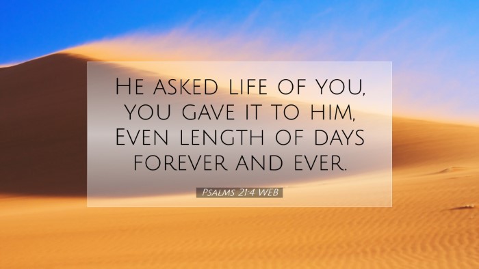 Picture 07 - Psalms 21:4 WEB Desktop Wallpaper - He asked life of you, you gave it to him, Even - Desktop Bible Verse Wallpaper