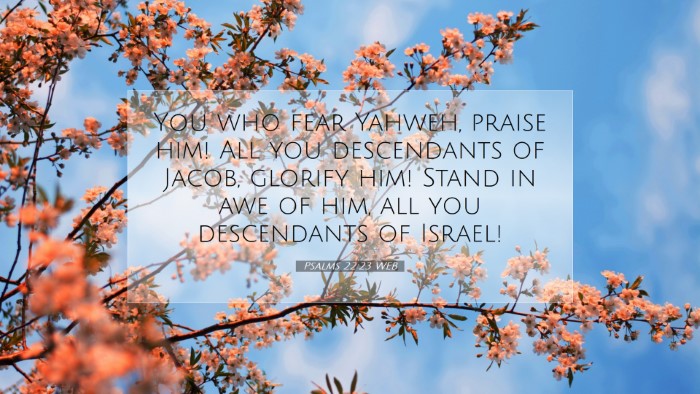 Picture 07 - Psalms 22:23 WEB Desktop Wallpaper - You who fear Yahweh, praise him! All you - Desktop Bible Verse Wallpaper