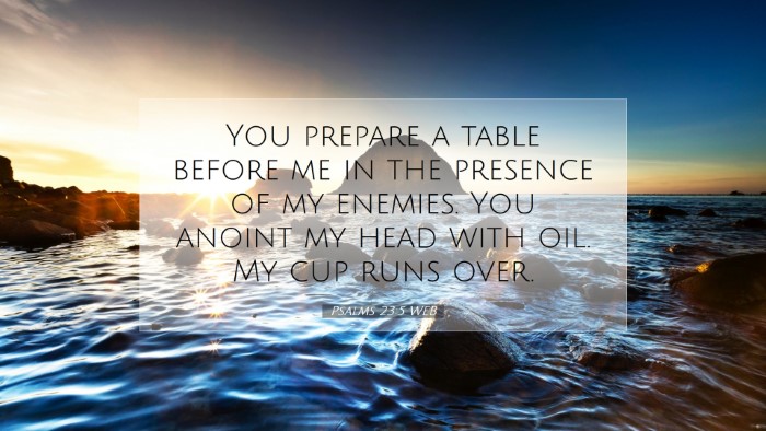 Picture 07 - Psalms 23:5 WEB Desktop Wallpaper - You prepare a table before me in the presence of - Desktop Bible Verse Wallpaper
