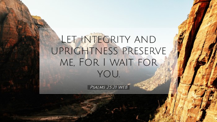 Picture 07 - Psalms 25:21 WEB Desktop Wallpaper - Let integrity and uprightness preserve me, For I - Desktop Bible Verse Wallpaper