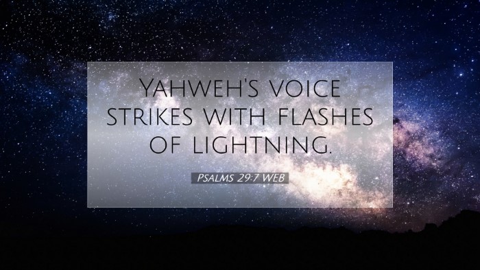 Picture 07 - Psalms 29:7 WEB Desktop Wallpaper - Yahweh's voice strikes with flashes of - Desktop Bible Verse Wallpaper