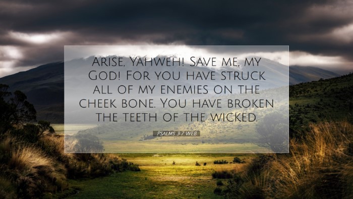 Picture 07 - Psalms 3:7 WEB Desktop Wallpaper - Arise, Yahweh! Save me, my God! For you have - Desktop Bible Verse Wallpaper