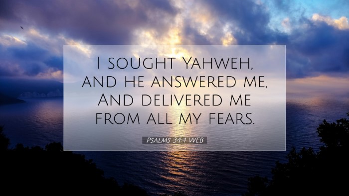 Picture 07 - Psalms 34:4 WEB Desktop Wallpaper - I sought Yahweh, and he answered me, And - Desktop Bible Verse Wallpaper