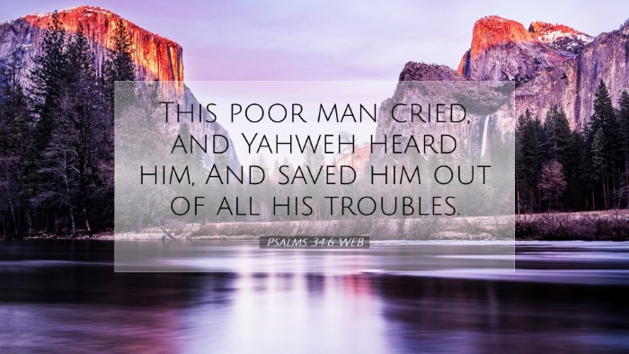 Picture 07 - Psalms 34:6 WEB Desktop Wallpaper - This poor man cried, and Yahweh heard him, And - Desktop Bible Verse Wallpaper