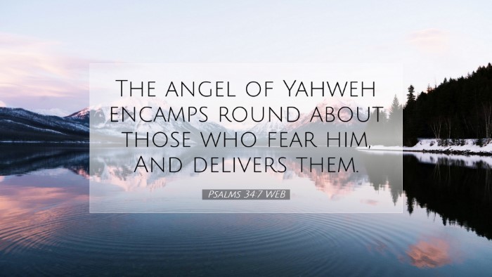 Picture 07 - Psalms 34:7 WEB Desktop Wallpaper - The angel of Yahweh encamps round about those who - Desktop Bible Verse Wallpaper