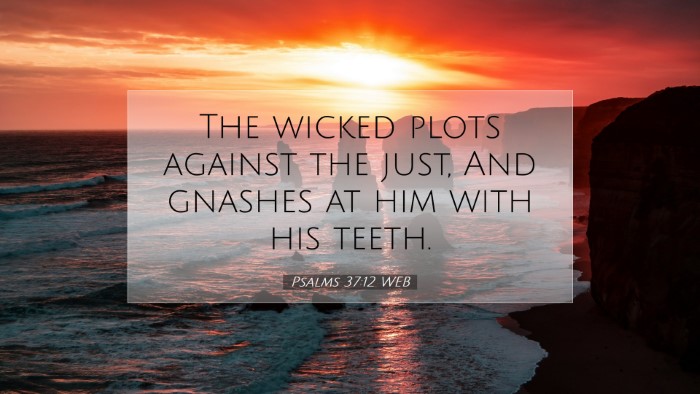 Picture 07 - Psalms 37:12 WEB Desktop Wallpaper - The wicked plots against the just, And gnashes at - Desktop Bible Verse Wallpaper