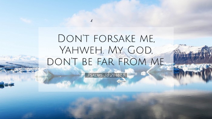 Picture 07 - Psalms 38:21 WEB Desktop Wallpaper - Don't forsake me, Yahweh. My God, don't be far - Desktop Bible Verse Wallpaper