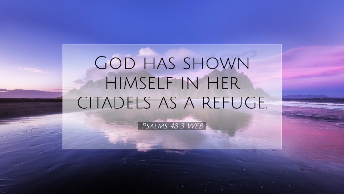 Picture 07 - Psalms 48:3 WEB Desktop Wallpaper - God has shown himself in her citadels as a - Desktop Bible Verse Wallpaper
