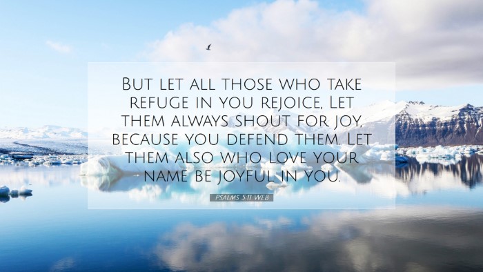 Picture 07 - Psalms 5:11 WEB Desktop Wallpaper - But let all those who take refuge in you rejoice, - Desktop Bible Verse Wallpaper